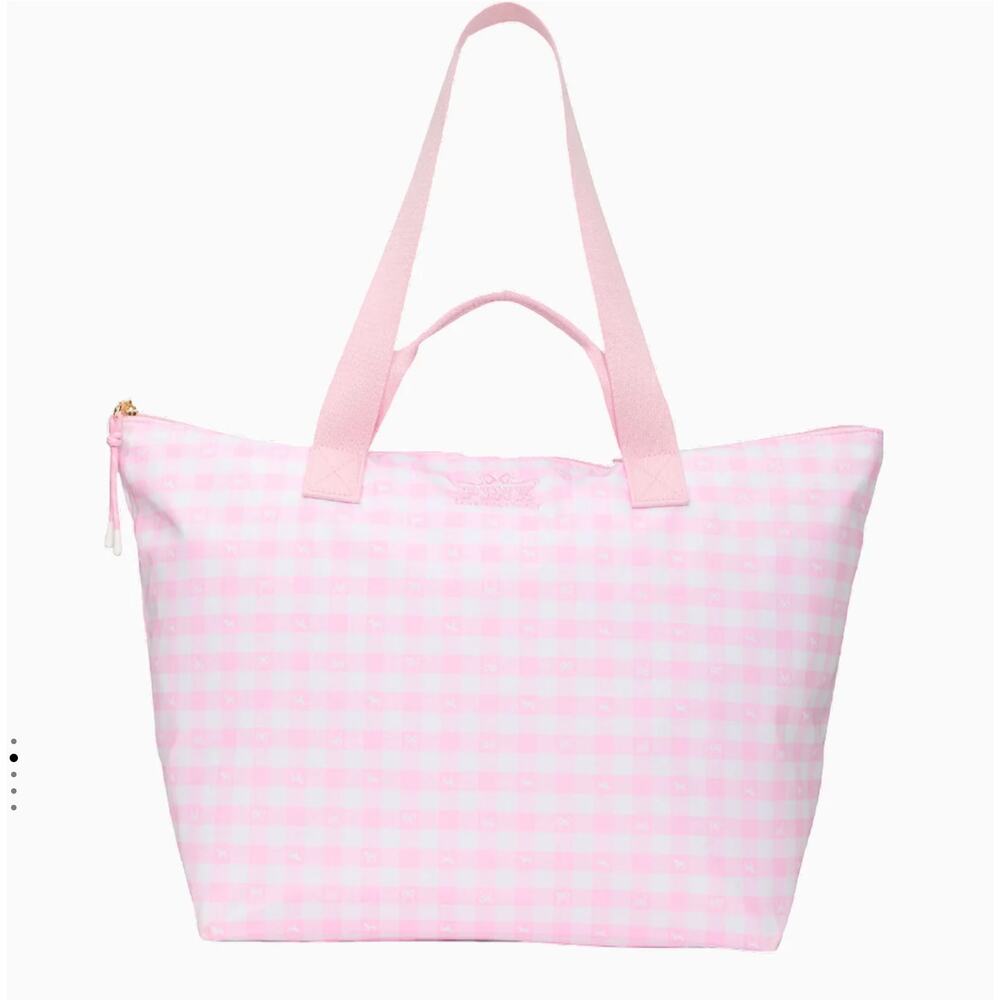 PINK x LoveShackFancy Tote Bag Icon Gingham Pink and White NWT